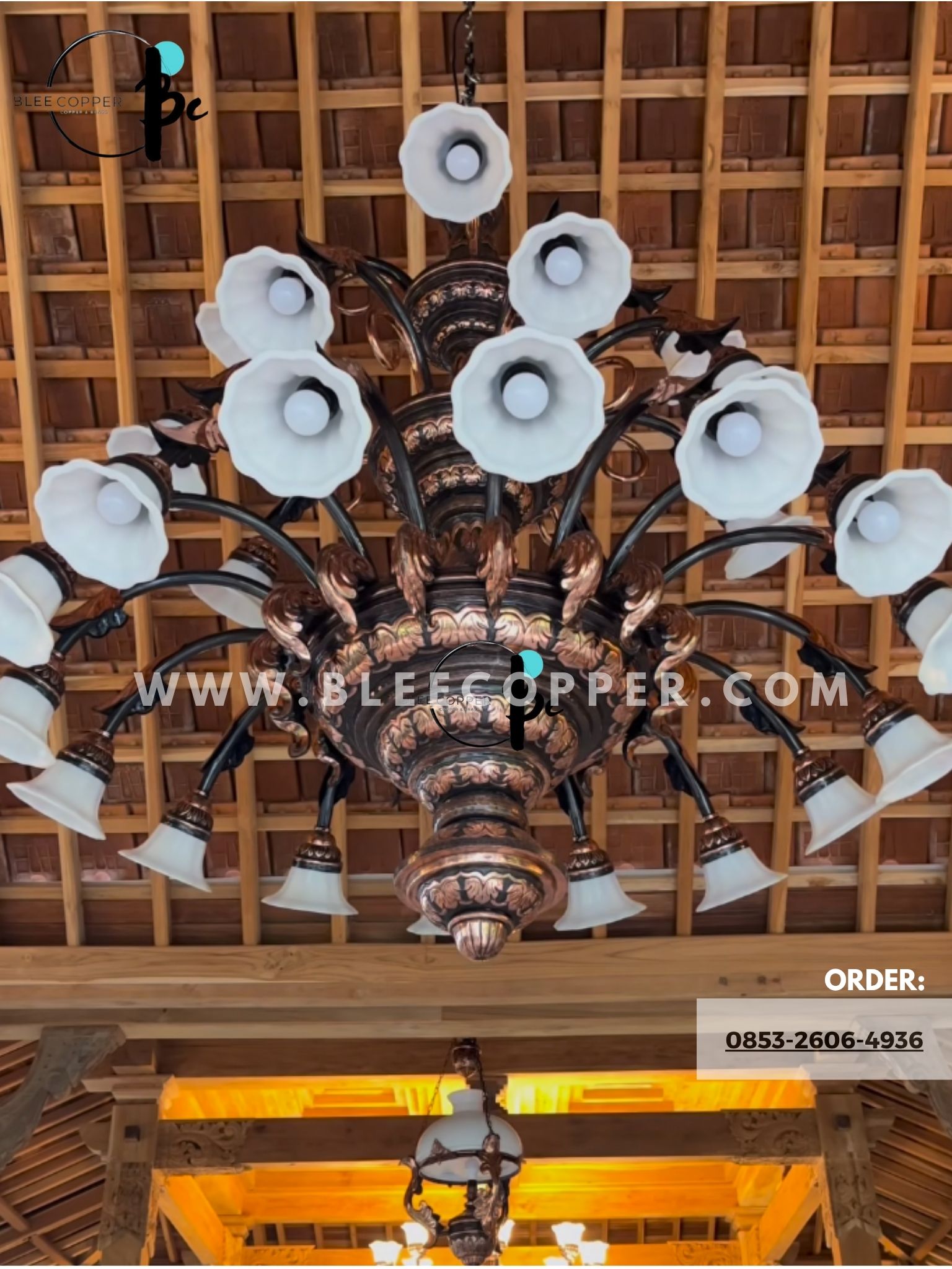 Lampu gantung robyong tembaga Lampu gantung robyong tembaga