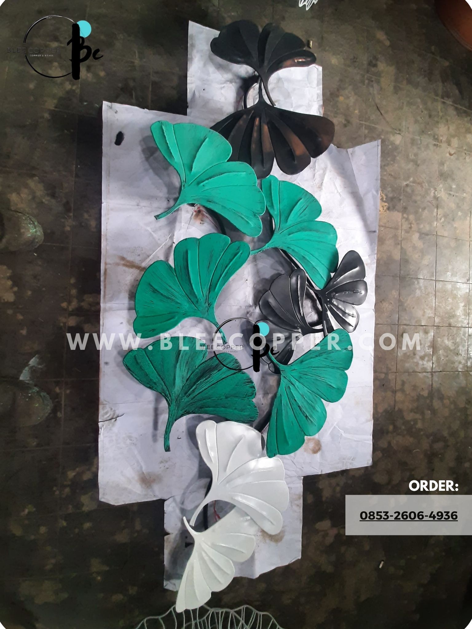 Hiasan Dinding Kuningan Gingko