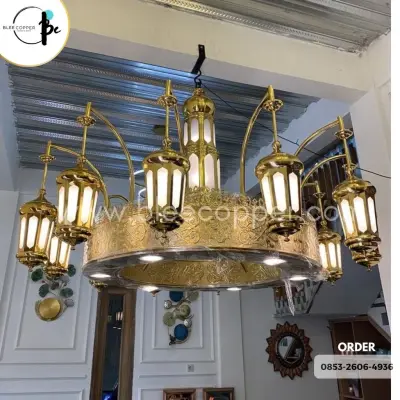 Replika Lampu Masjid Nabawi Kuningan Kualitas Nomor 1