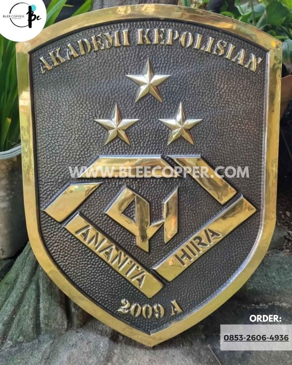 Kerajinan Logo Tembaga Kualitas Premium